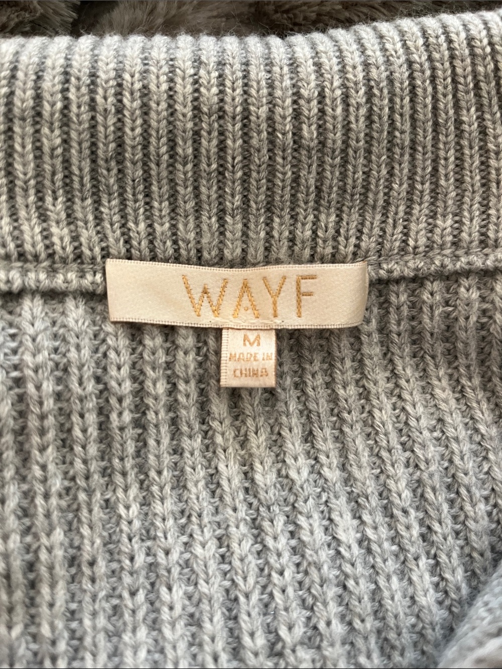 Wayf Light Gray Ribbed Half-Zip Turtleneck Sweater - Picture 2 of 2